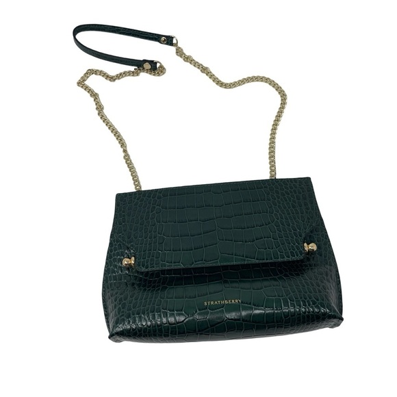 Strathberry Emerald Croc-Embossed Crossbody Bag - Picture 3 of 10